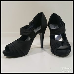 Curfew Satin Open Toe Heels